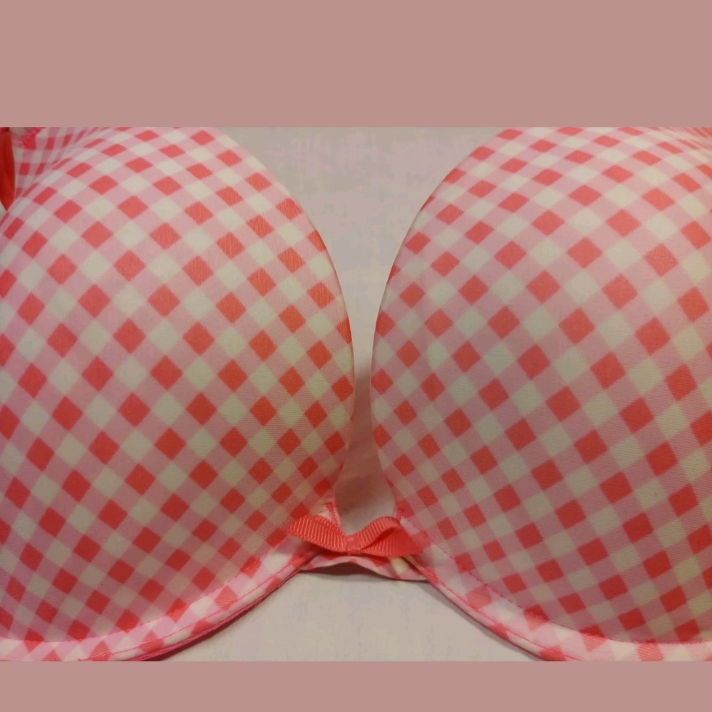 Victorias Secret pink plaid push up 34 D underwire